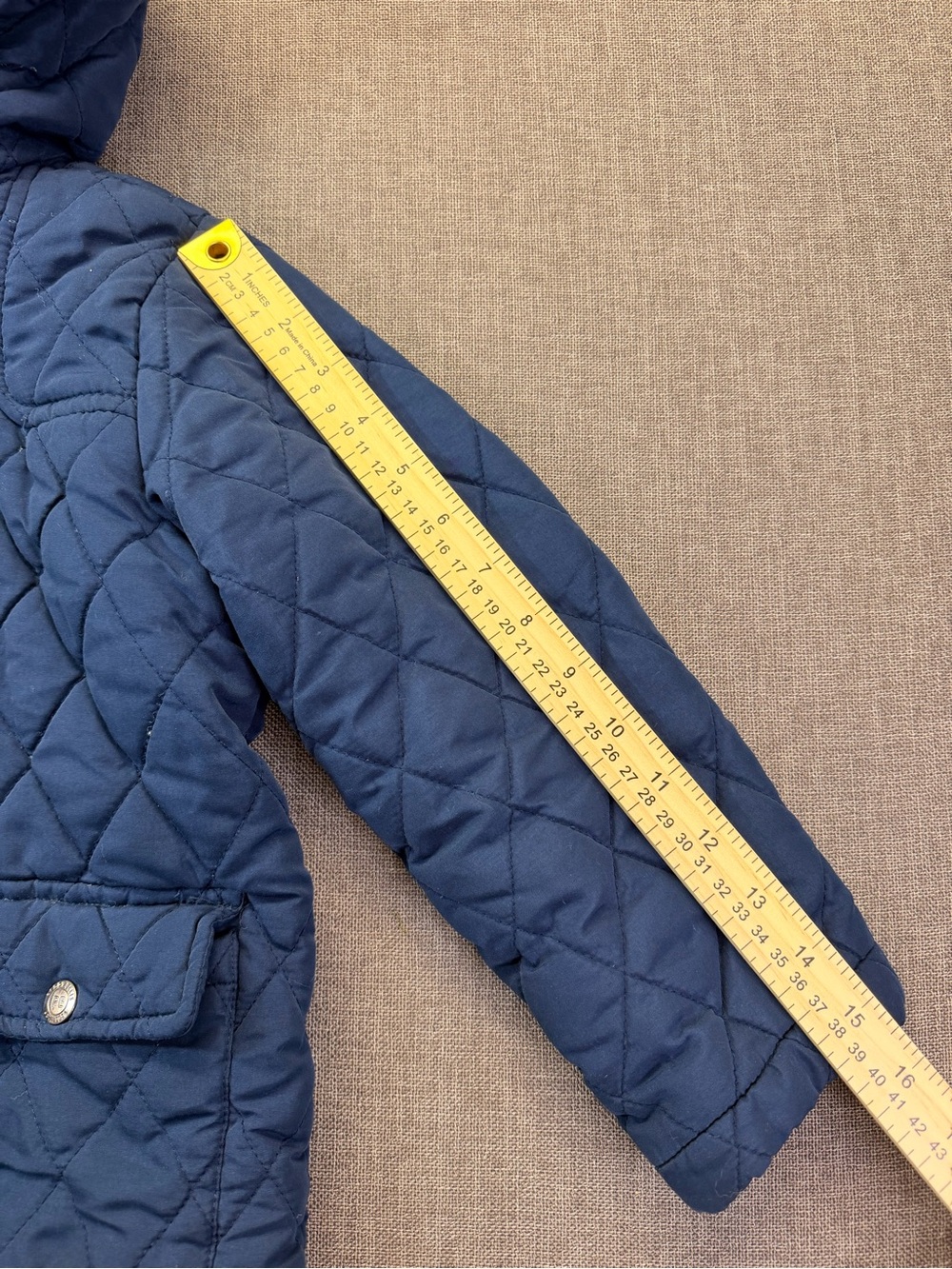 Perry Ellis Boys Navy Quilted Hooded Toggle Coat Size 6 - Picture 4 of 10